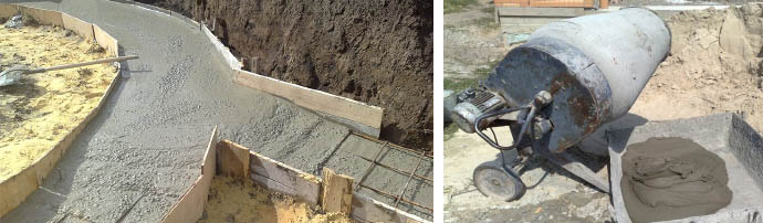 Объем бетона для заливки фундамента