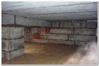 Цокольный этаж ленточного сборного фундамента