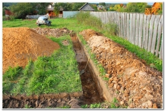 Траншея под сборный ленточный фундамент
