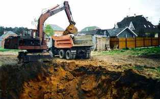 рытье котлована под фундамент