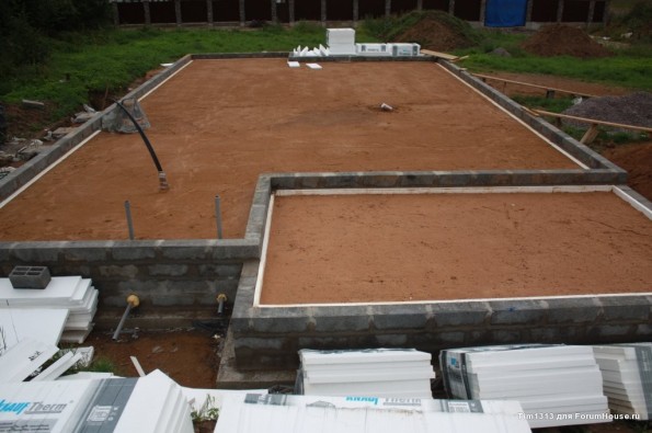 Обратная засыпка с внутренним утеплением