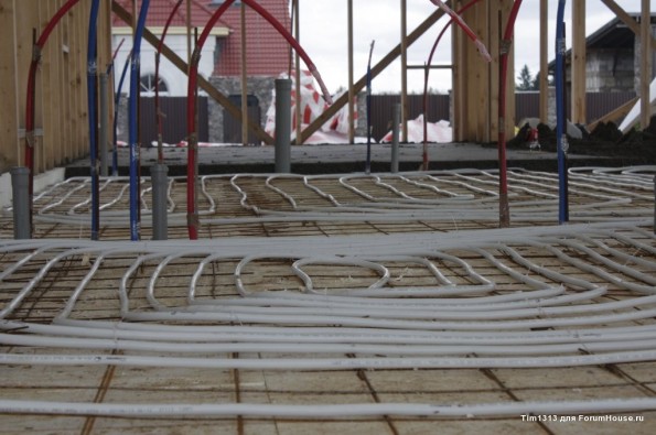 Раскладка теплого пола и заливка стяжки
