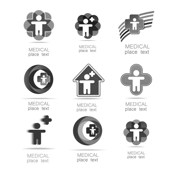 Медицинский логотип набор Стоковая Иллюстрация