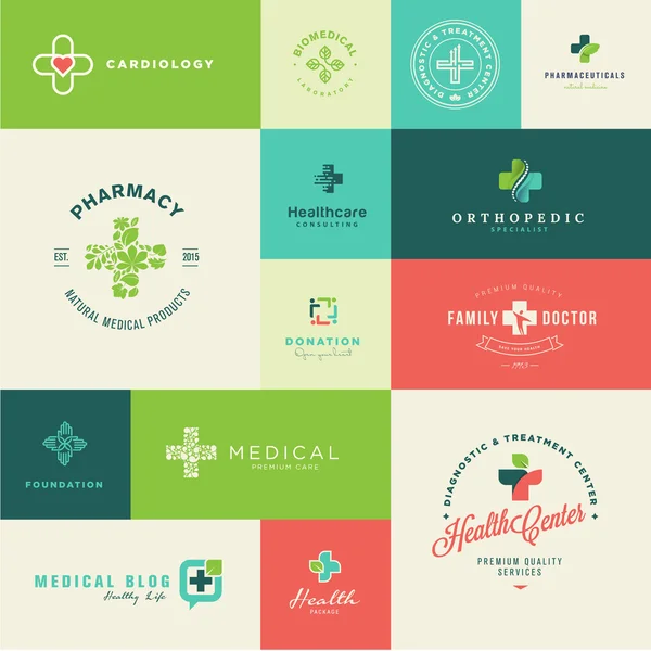 Набор современного плоского медицинского дизайна и символы здравоохранения Векторная Графика