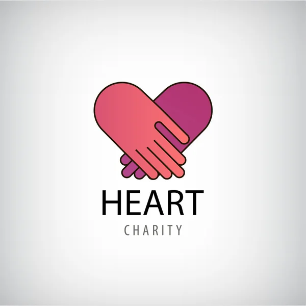 Руки логотип. Сердце благотворительности Стоковая Иллюстрация