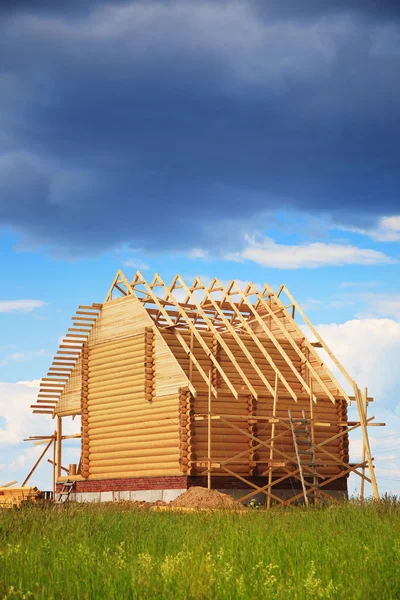 Деревянный дом, строительство Лицензионные Стоковые Фото