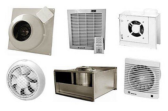 Разные типы вентиляторов для домашних котельных